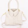 Structured Faux Leather Shirt-Style Top Handle Bag