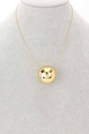 Round CCB Ball Necklace – 18in Chain, Gold or Silver