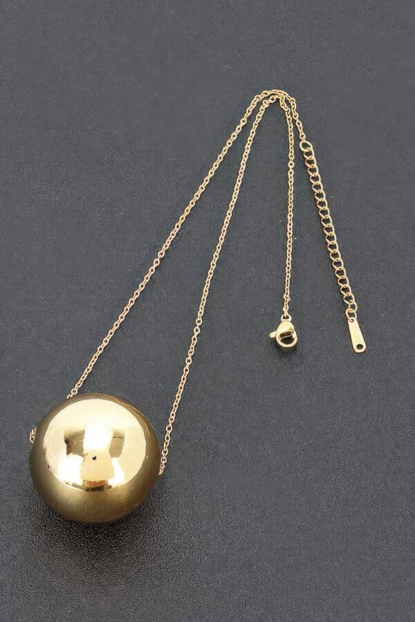 Round CCB Ball Necklace – 18in Chain, Gold or Silver