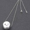 Round CCB Ball Necklace – 18in Chain, Gold or Silver
