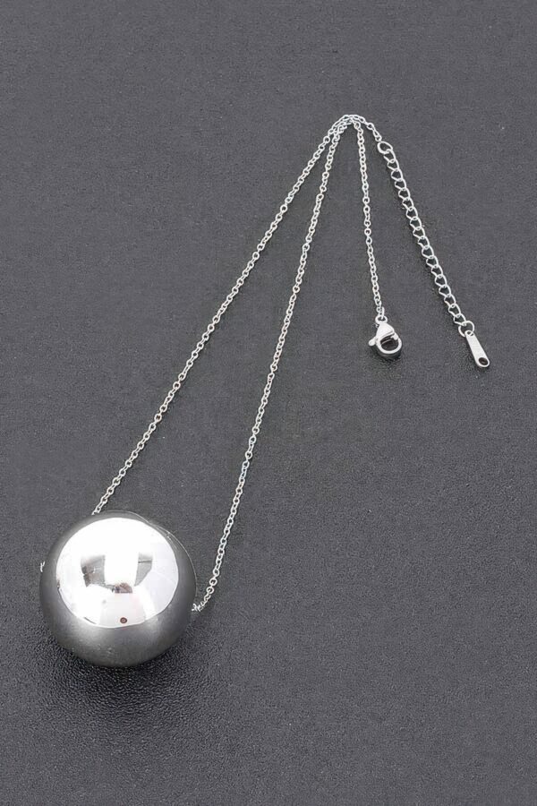 Round CCB Ball Necklace – 18in Chain, Gold or Silver