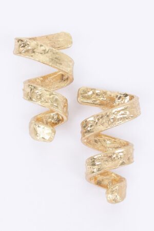 Gold-Plated Spiral Earrings – Modern Swirl Drop