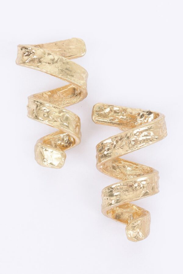 Gold-Plated Spiral Earrings – Modern Swirl Drop