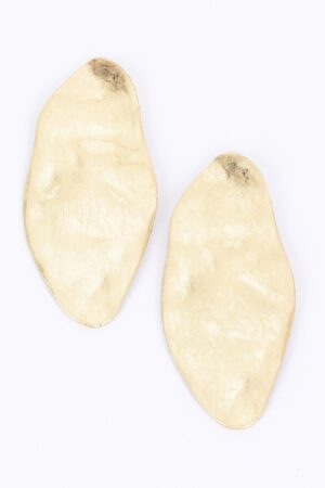 Gold-Plated Large Oval Statement Earrings