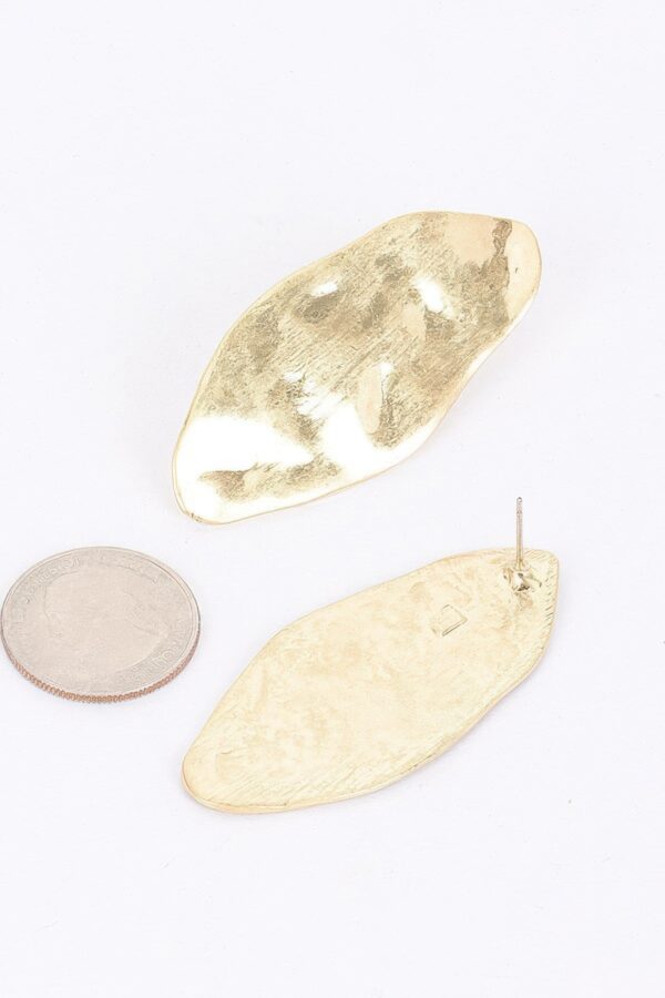 Gold-Plated Large Oval Statement Earrings