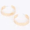 Wide Gold-Plated Metal Hoop Earrings – Gold Finish