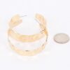 Wide Gold-Plated Metal Hoop Earrings – Gold Finish