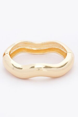 Metal Spring-Hinge Bangle – Polished Gold