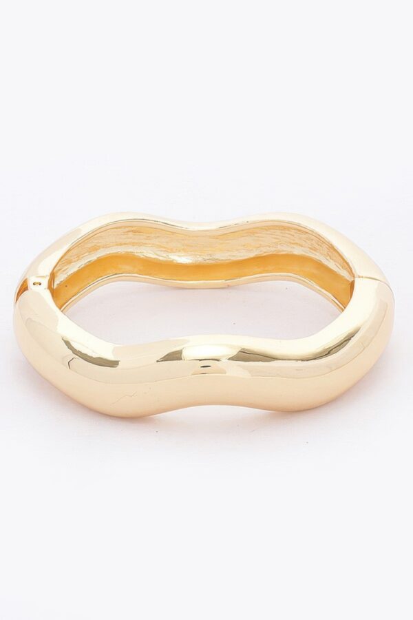 Metal Spring-Hinge Bangle – Polished Gold