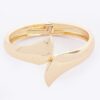 Gold-Plated Spring-Hinge Bangle – Minimalist Metal Bracelet