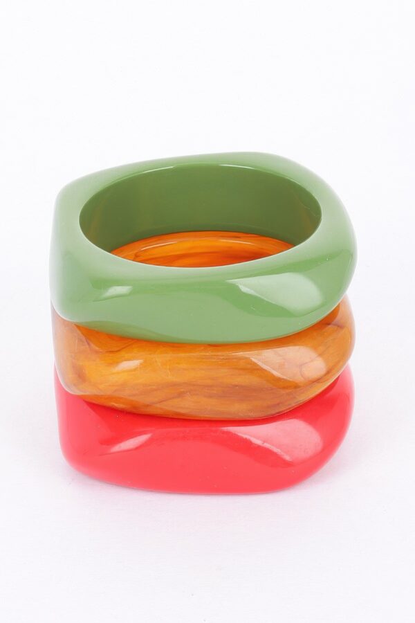 Resin Bangle 3-Pack – Multicolor Stackable Set