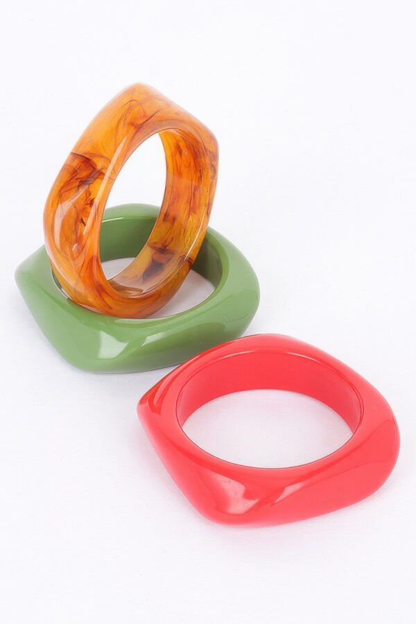 Resin Bangle 3-Pack – Multicolor Stackable Set
