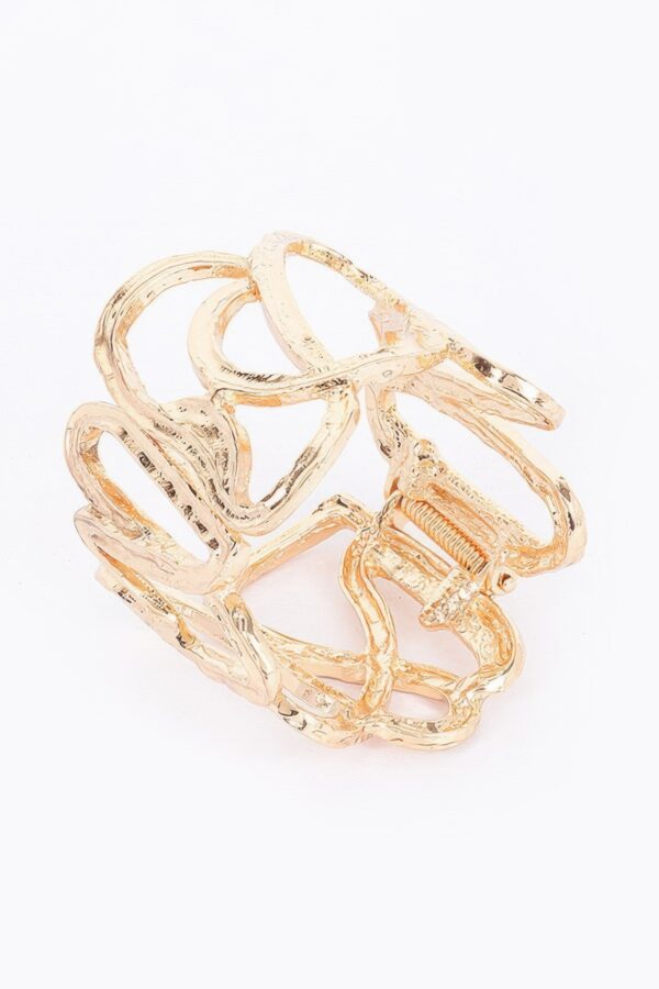 Gold-Plated Alloy Stretch Bracelet – Cast Band