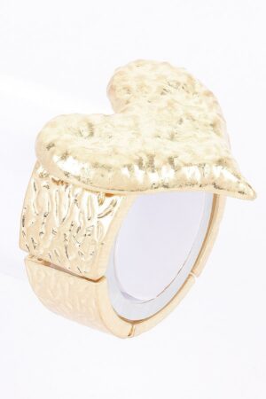 Gold-Plated Alloy Stretch Bracelet – Minimalist Cast Design