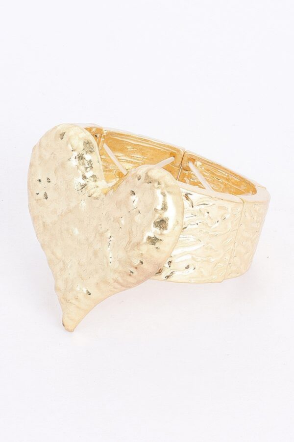 Gold-Plated Alloy Stretch Bracelet – Minimalist Cast Design