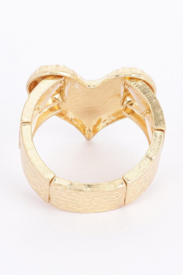 Gold-Plated Alloy Stretch Bracelet – Minimalist Cast Design