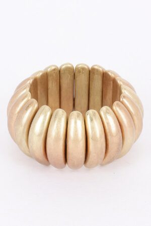 Alloy Casting Stretch Bracelet – Matte Gold Finish