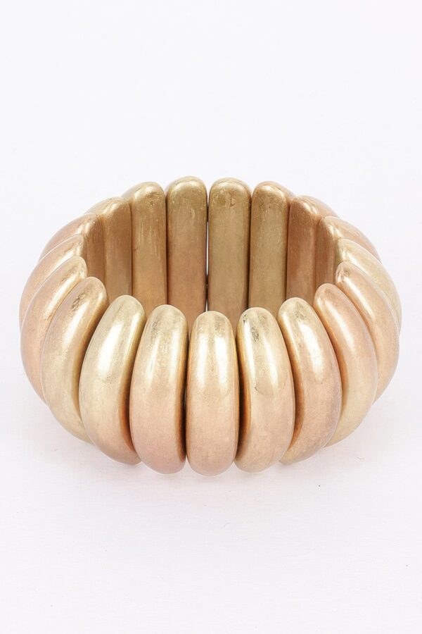 Alloy Casting Stretch Bracelet – Matte Gold Finish