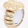 Gold Alloy Stretch Bracelet with Circular Motif