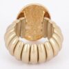 Gold Alloy Stretch Bracelet with Circular Motif