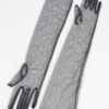 Pearl-Embellished Mesh Long Gloves – Black, White