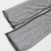 Pearl-Embellished Mesh Long Gloves – Black, White