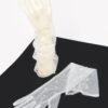 Pearl-Embellished Mesh Long Gloves – Black, White
