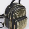 Studded Backpack with Chain Zipper – Polyurethane