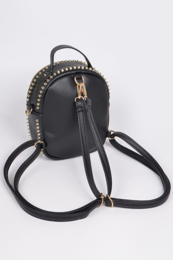 Studded Backpack with Chain Zipper – Polyurethane