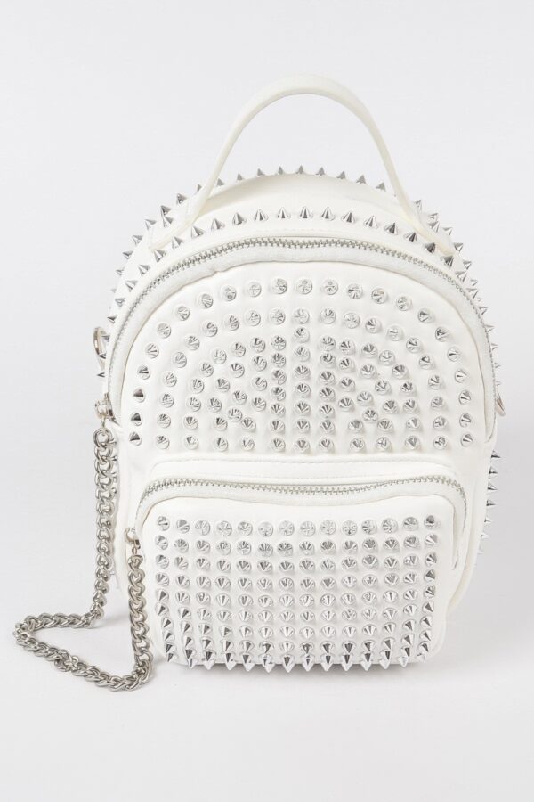 Studded Backpack with Chain Zipper – Polyurethane