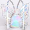 Shiny Butterfly-Inspired Backpack with Metal Accents