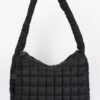Quilted Nylon Padded Crossbody Bag – Black, Ivory