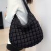 Quilted Nylon Padded Crossbody Bag – Black, Ivory