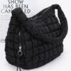 Quilted Nylon Padded Crossbody Bag – Black, Ivory