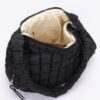 Quilted Nylon Padded Crossbody Bag – Black, Ivory