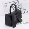 Faux Leather Ribbon Top-Handle Bag – Compact Structured Purse
