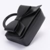 Faux Leather Ribbon Top-Handle Bag – Compact Structured Purse