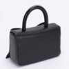 Faux Leather Ribbon Top-Handle Bag – Compact Structured Purse