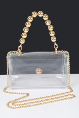 Transparent Flap Clutch with CCB Handle – Mixed Metal Frame
