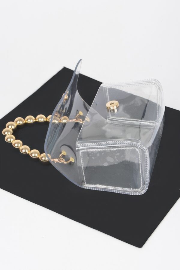 Transparent Flap Clutch with CCB Handle – Mixed Metal Frame