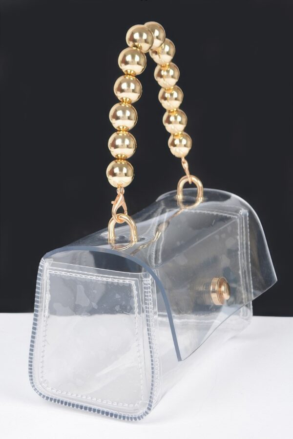 Transparent Flap Clutch with CCB Handle – Mixed Metal Frame