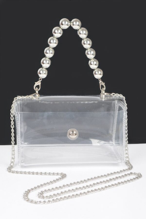 Transparent Flap Clutch with CCB Handle – Mixed Metal Frame