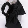 Nylon Top-Handle Clutch with Bow Front Accent