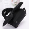 Nylon Top-Handle Clutch with Bow Front Accent