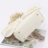 Nylon Top-Handle Clutch with Bow Front Accent
