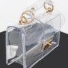 Clear PVC Top-Handle Shoulder Bag with Metal Accents