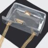 Transparent Flap Crossbody Bag with Metal Flap