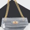 Transparent Flap Crossbody Bag with Metal Flap