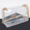 Transparent Flap Crossbody Bag with Metal Flap