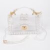 Transparent Clutch with Faux Pearl Handle